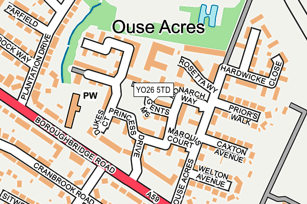 YO26 5TD map - OS OpenMap – Local (Ordnance Survey)