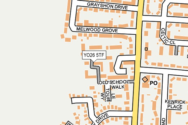 YO26 5TF map - OS OpenMap – Local (Ordnance Survey)
