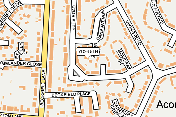 YO26 5TH map - OS OpenMap – Local (Ordnance Survey)