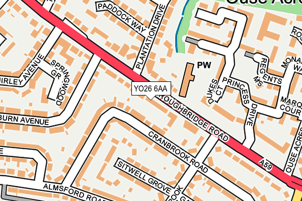 YO26 6AA map - OS OpenMap – Local (Ordnance Survey)