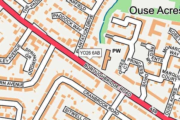 YO26 6AB map - OS OpenMap – Local (Ordnance Survey)