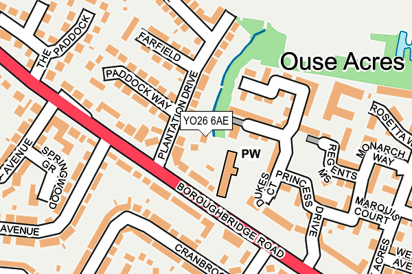 YO26 6AE map - OS OpenMap – Local (Ordnance Survey)
