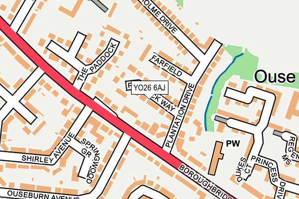 YO26 6AJ map - OS OpenMap – Local (Ordnance Survey)