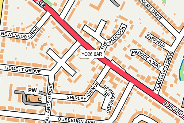 YO26 6AR map - OS OpenMap – Local (Ordnance Survey)