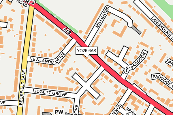 YO26 6AS map - OS OpenMap – Local (Ordnance Survey)