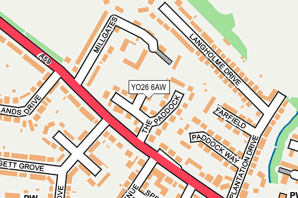 YO26 6AW map - OS OpenMap – Local (Ordnance Survey)
