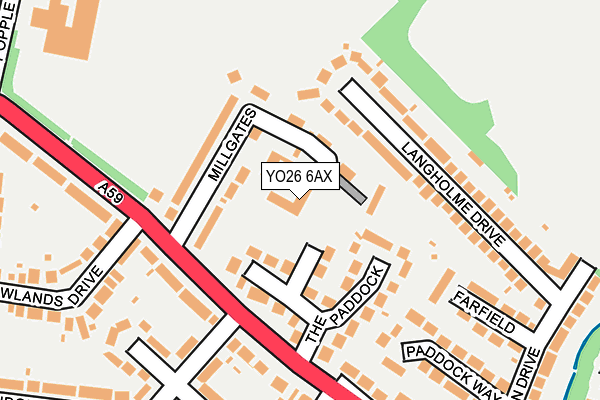 YO26 6AX map - OS OpenMap – Local (Ordnance Survey)