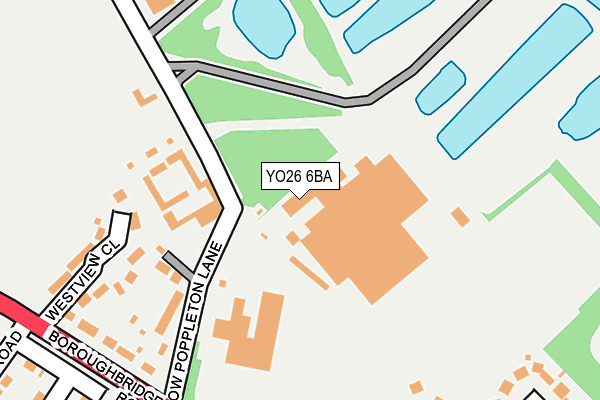 YO26 6BA map - OS OpenMap – Local (Ordnance Survey)