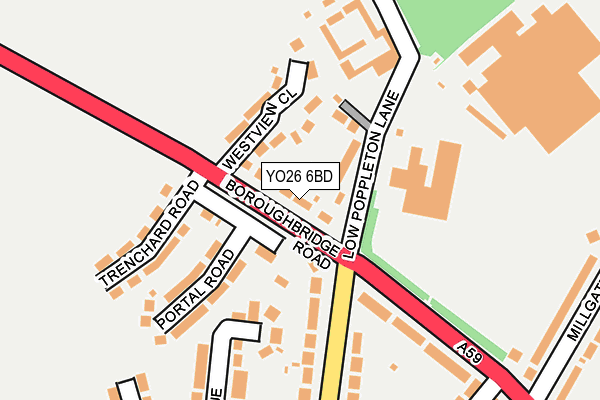 YO26 6BD map - OS OpenMap – Local (Ordnance Survey)