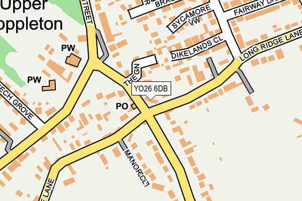 YO26 6DB map - OS OpenMap – Local (Ordnance Survey)