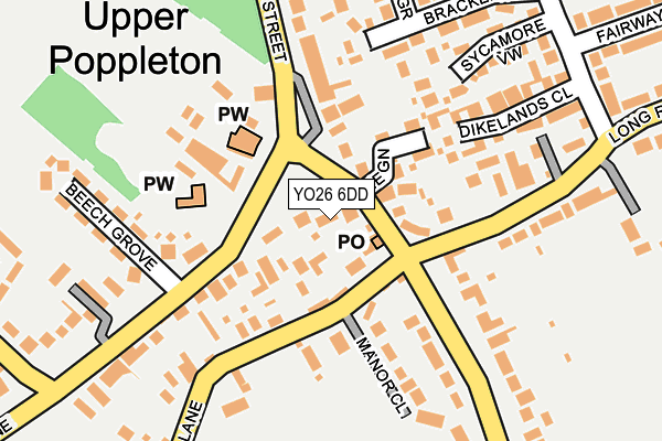 YO26 6DD map - OS OpenMap – Local (Ordnance Survey)