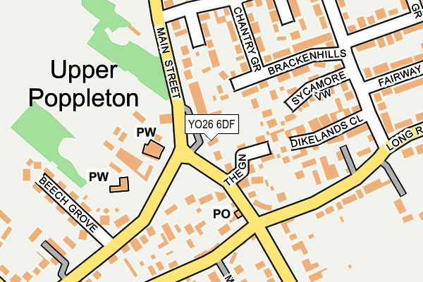 YO26 6DF map - OS OpenMap – Local (Ordnance Survey)