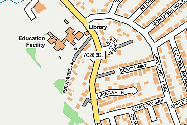 YO26 6DL map - OS OpenMap – Local (Ordnance Survey)