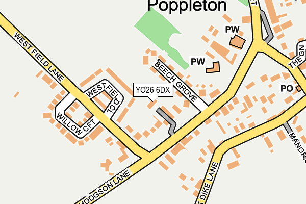YO26 6DX map - OS OpenMap – Local (Ordnance Survey)