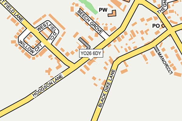 YO26 6DY map - OS OpenMap – Local (Ordnance Survey)