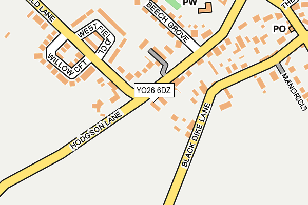 YO26 6DZ map - OS OpenMap – Local (Ordnance Survey)