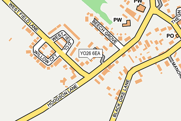 YO26 6EA map - OS OpenMap – Local (Ordnance Survey)