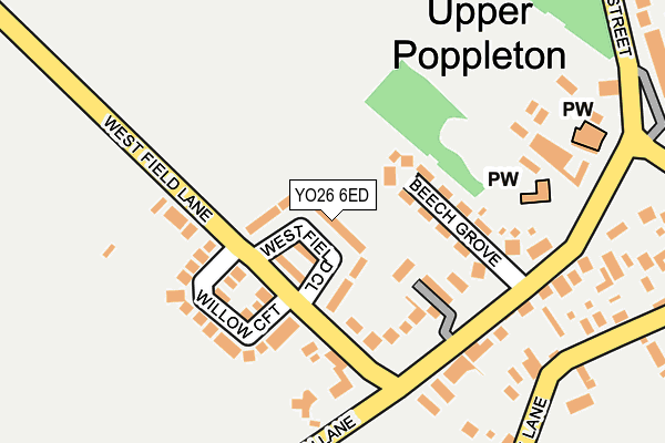 YO26 6ED map - OS OpenMap – Local (Ordnance Survey)