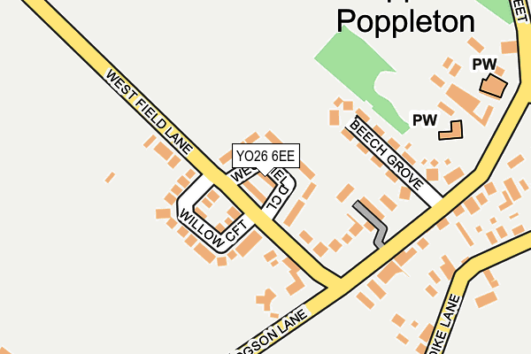 YO26 6EE map - OS OpenMap – Local (Ordnance Survey)