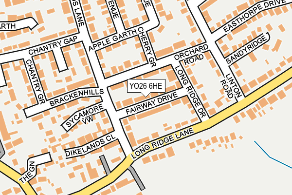 YO26 6HE map - OS OpenMap – Local (Ordnance Survey)