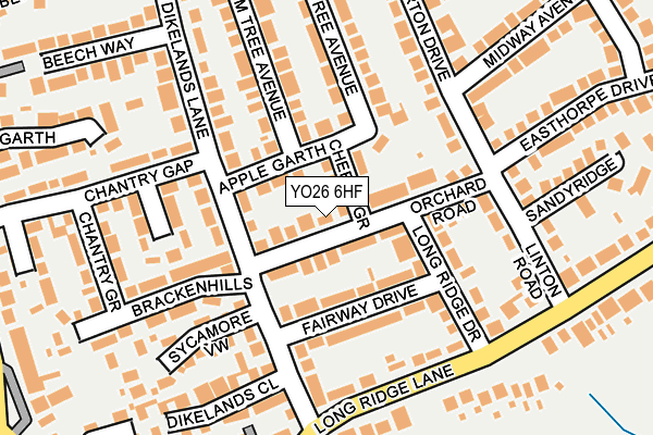 YO26 6HF map - OS OpenMap – Local (Ordnance Survey)