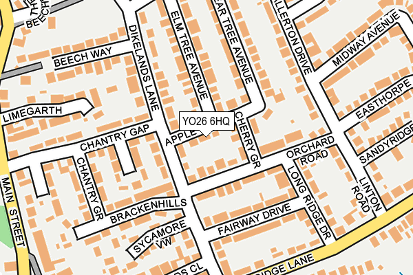 YO26 6HQ map - OS OpenMap – Local (Ordnance Survey)