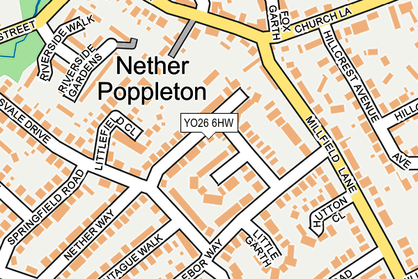 YO26 6HW map - OS OpenMap – Local (Ordnance Survey)