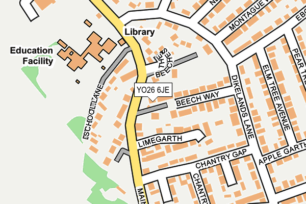 YO26 6JE map - OS OpenMap – Local (Ordnance Survey)