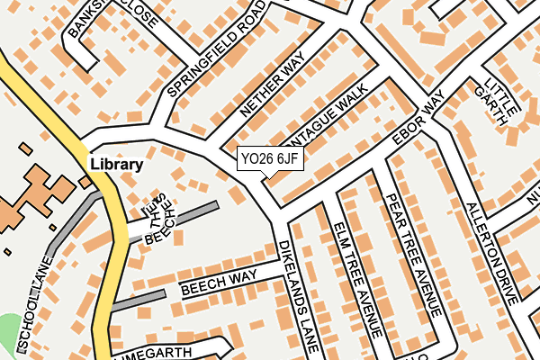 YO26 6JF map - OS OpenMap – Local (Ordnance Survey)