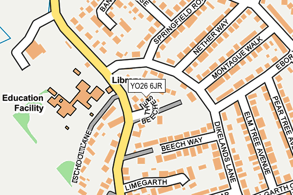 YO26 6JR map - OS OpenMap – Local (Ordnance Survey)