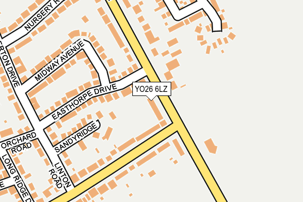 YO26 6LZ map - OS OpenMap – Local (Ordnance Survey)