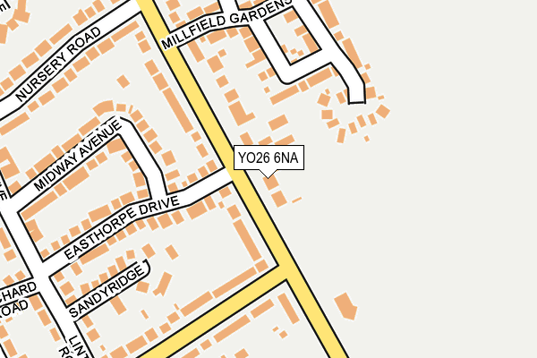 YO26 6NA map - OS OpenMap – Local (Ordnance Survey)