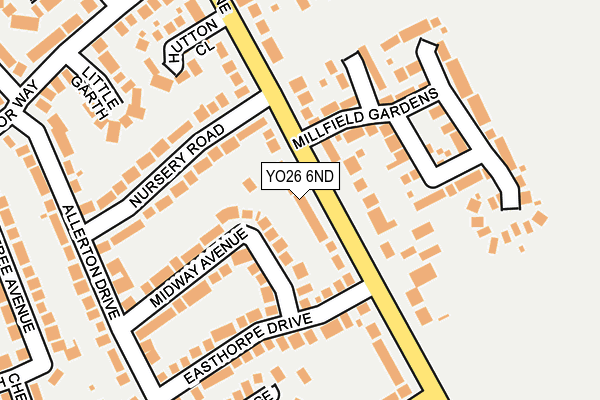 YO26 6ND map - OS OpenMap – Local (Ordnance Survey)