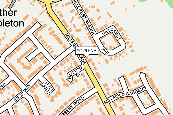 YO26 6NE map - OS OpenMap – Local (Ordnance Survey)