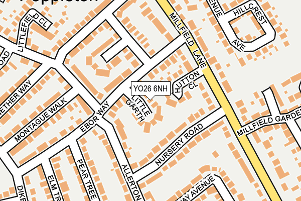 YO26 6NH map - OS OpenMap – Local (Ordnance Survey)