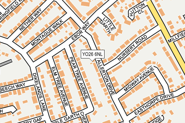 YO26 6NL map - OS OpenMap – Local (Ordnance Survey)
