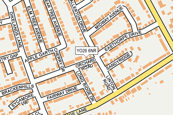 YO26 6NR map - OS OpenMap – Local (Ordnance Survey)