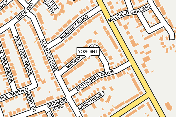 YO26 6NT map - OS OpenMap – Local (Ordnance Survey)