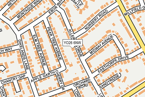 YO26 6NW map - OS OpenMap – Local (Ordnance Survey)