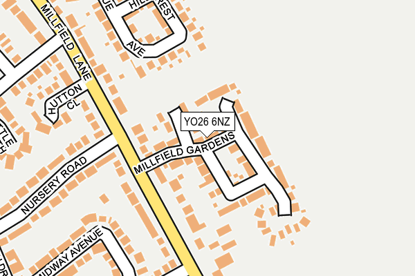 YO26 6NZ map - OS OpenMap – Local (Ordnance Survey)