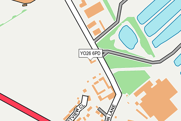 YO26 6PD map - OS OpenMap – Local (Ordnance Survey)