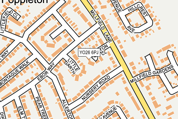 YO26 6PJ map - OS OpenMap – Local (Ordnance Survey)