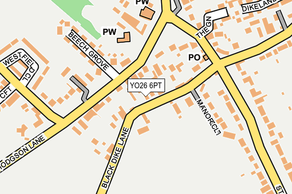 YO26 6PT map - OS OpenMap – Local (Ordnance Survey)