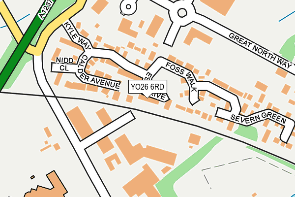 YO26 6RD map - OS OpenMap – Local (Ordnance Survey)