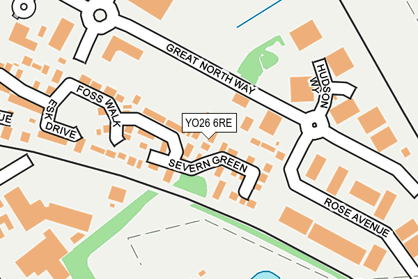 YO26 6RE map - OS OpenMap – Local (Ordnance Survey)