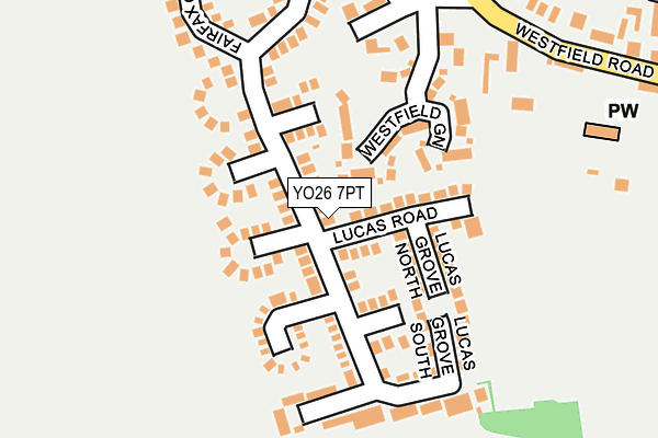 YO26 7PT map - OS OpenMap – Local (Ordnance Survey)