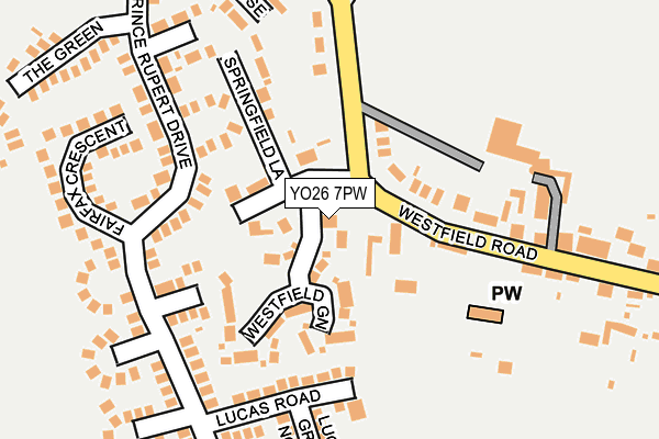 YO26 7PW map - OS OpenMap – Local (Ordnance Survey)