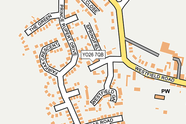 YO26 7QB map - OS OpenMap – Local (Ordnance Survey)