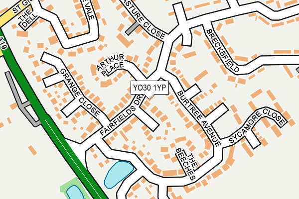 YO30 1YP map - OS OpenMap – Local (Ordnance Survey)