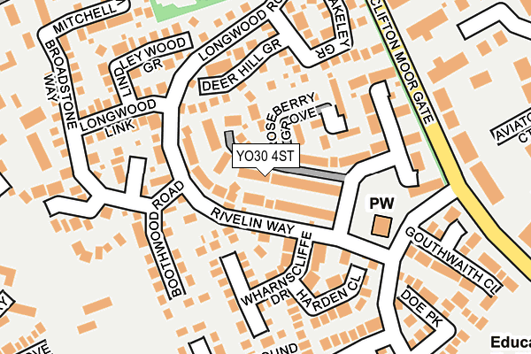 YO30 4ST map - OS OpenMap – Local (Ordnance Survey)
